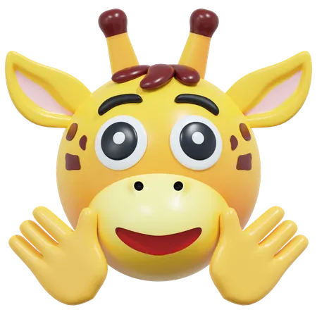 Emoticon de girafa de rosto amigável  3D Icon