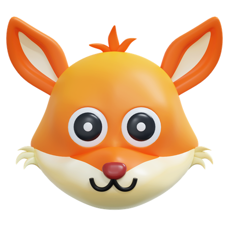 Emoticon de raposa com rosto fofo  3D Icon