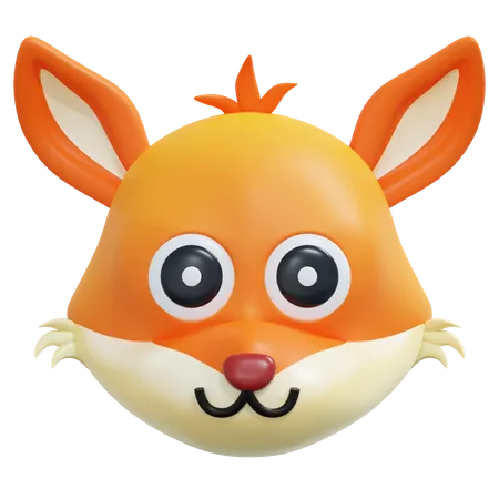 Emoticon de raposa com rosto fofo  3D Icon