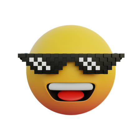 Emoticon de cara rindo usando óculos de chefe  3D Emoji