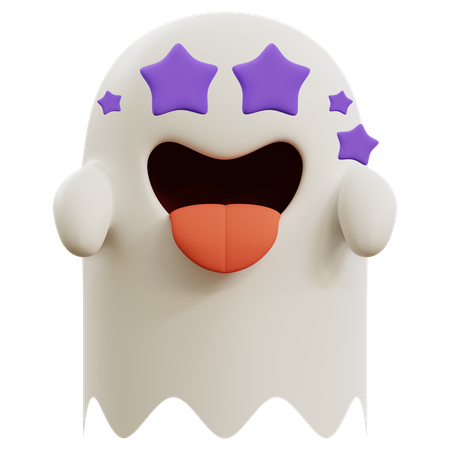 Emoticon fofo de estrela fantasma  3D Icon