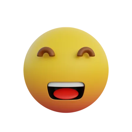 Emoticono de expresión riendo con los ojos cerrados.  3D Emoji