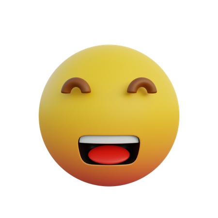 Emoticon de expressão rindo Com os olhos fechados  3D Emoji