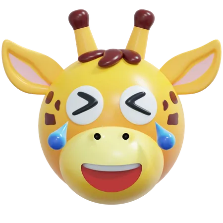 Monte de emoticon de girafa rindo  3D Icon