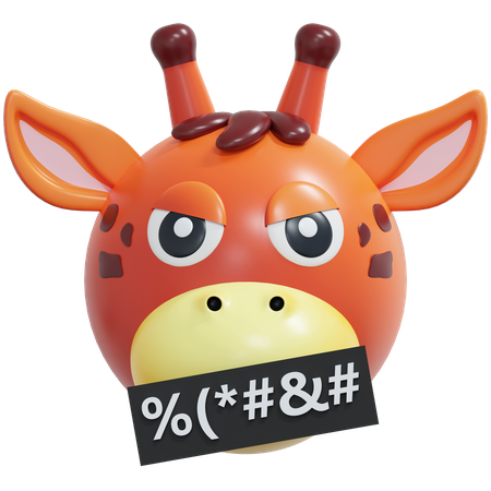 Emoticon de girafa boca ruim  3D Icon