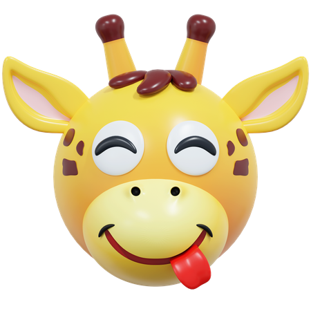 Emoticon de girafa com sorriso atrevido  3D Icon