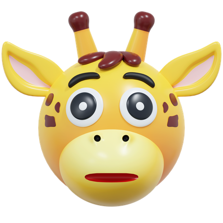 Emoticon de girafa de rosto achatado  3D Icon