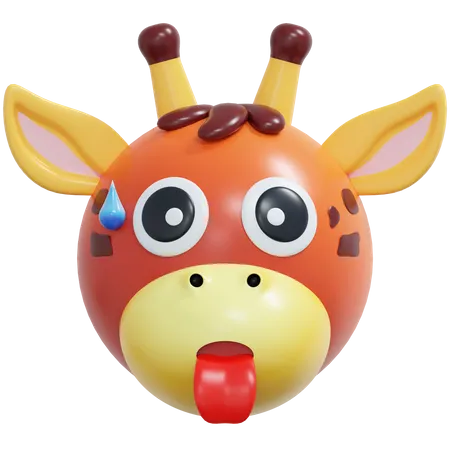Emoticon de girafa exausta  3D Icon