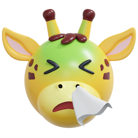 Emoticon de girafa de gripe  3D Icon