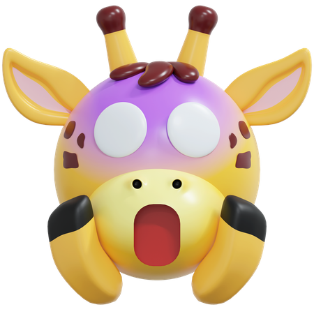 Emoticon de jirafa sorprendida  3D Icon