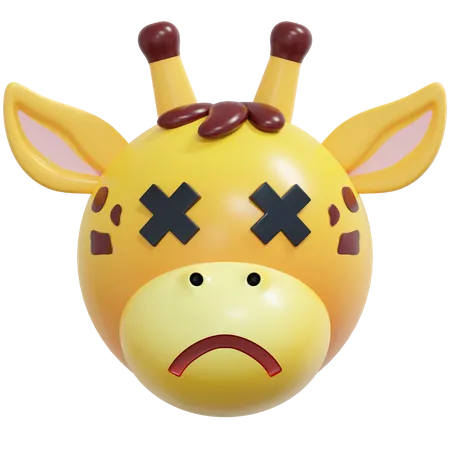 Emoticon de girafa de olho morto  3D Icon