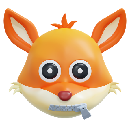 Emoticon de raposa com boca fechada  3D Icon