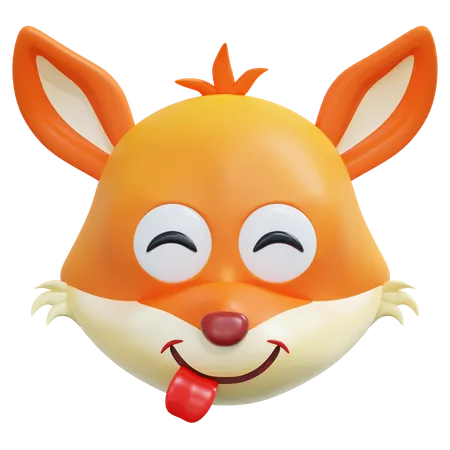 Emoticon de raposa com sorriso atrevido  3D Icon