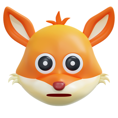 Emoticon de raposa de rosto achatado  3D Icon