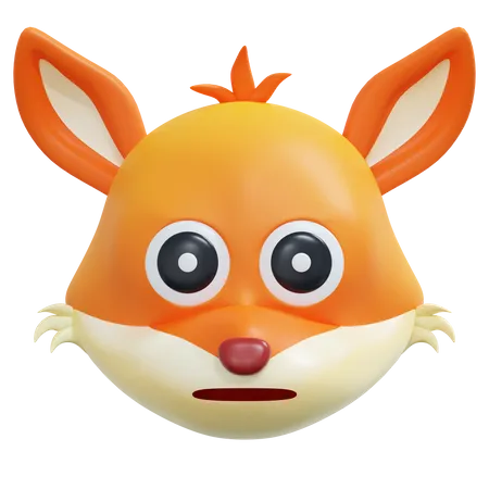 Emoticon de raposa de rosto achatado  3D Icon