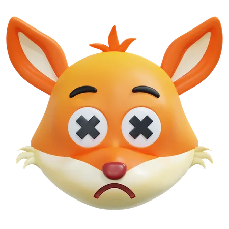 Emoticon de raposa de olhos mortos  3D Icon