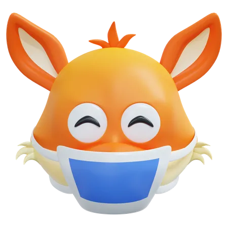 Raposa usando emoticon de máscara  3D Icon