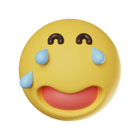 Emoticon de cara de rir e chorar  3D Icon