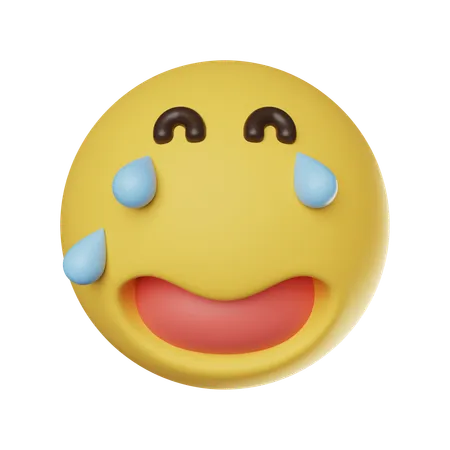 Emoticon de cara de rir e chorar  3D Icon