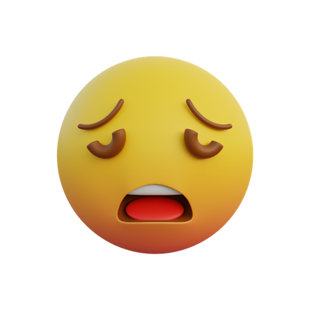 Cara cansada de expresión de emoticonos  3D Emoji