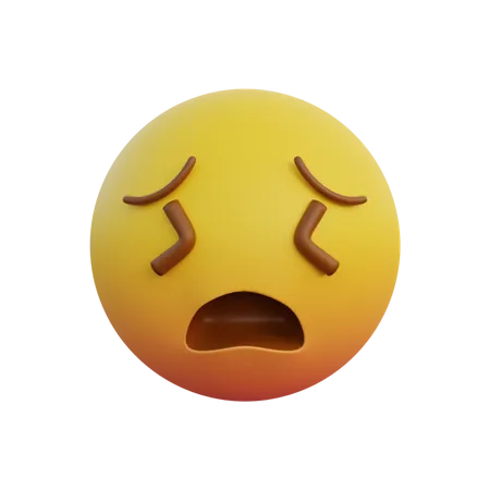 Expresión de emoticonos cara muy cansada.  3D Emoji