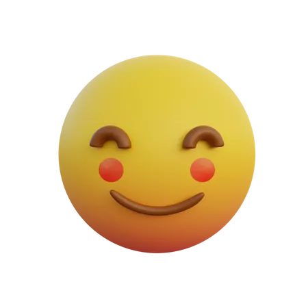 Emoticon expresión tímida sonrisa sonrojándose las mejillas rojas  3D Emoji