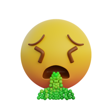 Expressão emoticon vomitada  3D Emoji