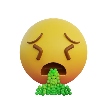 Expressão emoticon vomitada  3D Emoji