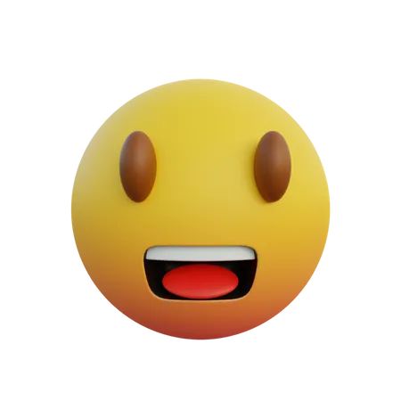 Expressão feliz de emoticon com olhos grandes  3D Emoji