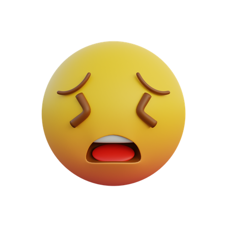 Expressão emoticon rosto muito perseverante  3D Emoji