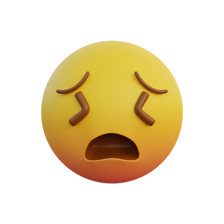 Emoticon expression very tired face  3D Emoji