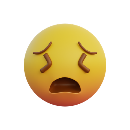 Emoticon expression very tired face 3D Illustration