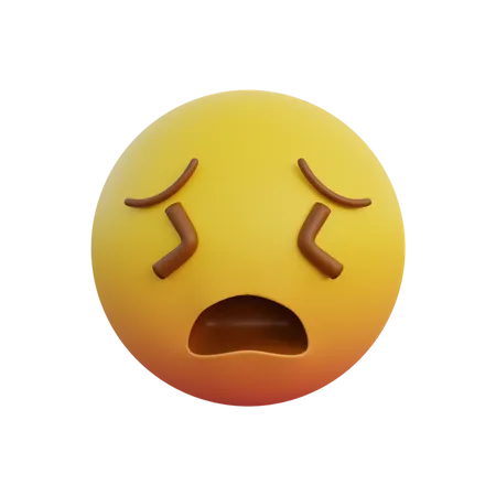 Emoticon expression very tired face  3D Illustration