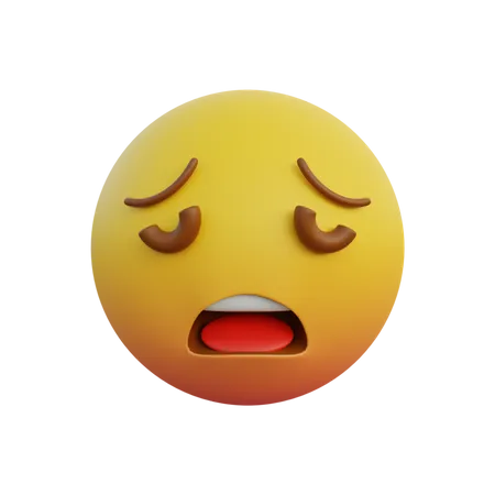 Emoticon expression weary face  3D Emoji