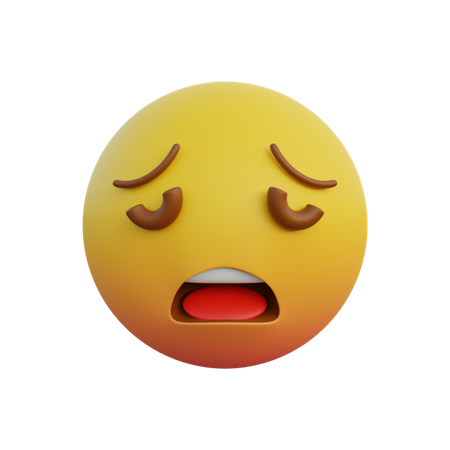 Emoticon expression weary face  3D Icon