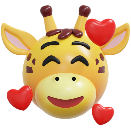 Emoticon de girafa se apaixonar  3D Icon