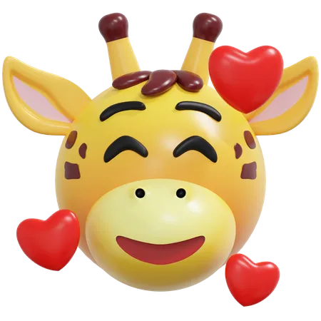 Emoticon de girafa se apaixonar  3D Icon