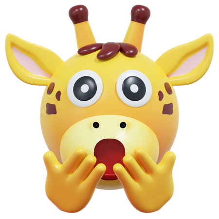 Emoticon de girafa espantada  3D Icon