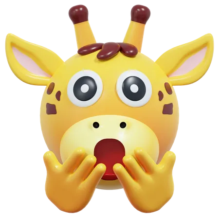 Emoticon de girafa espantada  3D Icon