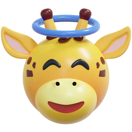 Emoticon de girafa inocente  3D Icon