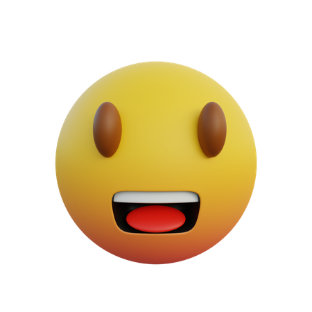 Emoticon happy expression with big eyes  3D Emoji