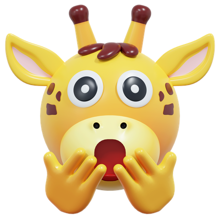 Emoticon de jirafa asombrada  3D Icon