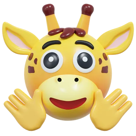 Emoticon de jirafa cara amigable  3D Icon