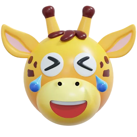 Emoticono jirafa de risa cargada  3D Icon