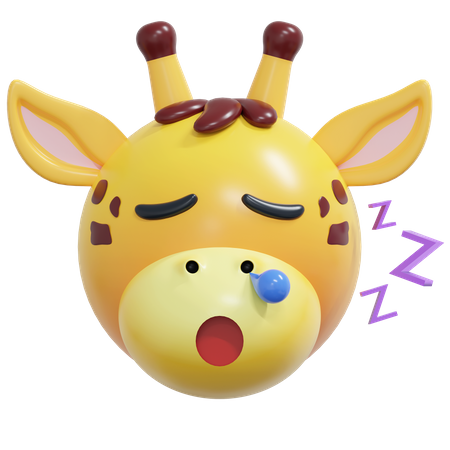 Emoticon de jirafa dormida  3D Icon