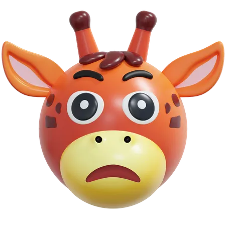 Emoticono de jirafa enojada  3D Icon