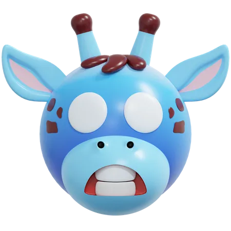 Emoticon de jirafa helada  3D Icon