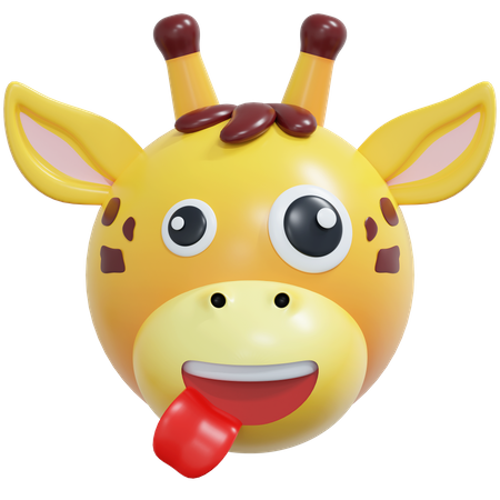 Emoticon de jirafa de sonrisa loca  3D Icon