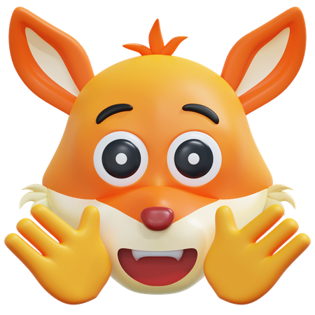 Emoticon de raposa amigável  3D Icon