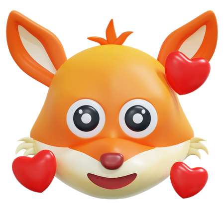Emoticon de raposa se apaixonar  3D Icon